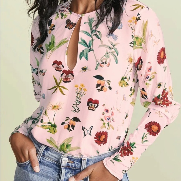 Joie Liseli Plush Botanical Pullover Blouse - Picture 2 of 15